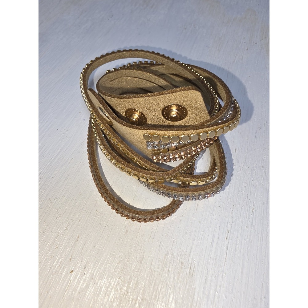 Kismet Jewelry Womens Faux Suede Wrap Bracelet Pink Silver Antique Gold Tone